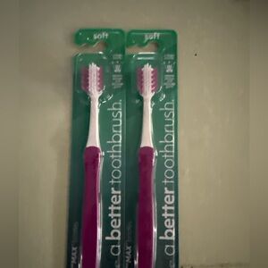 🪥 2-Pack “A Better Toothbrush” – Soft Bristles (Magenta Handles)